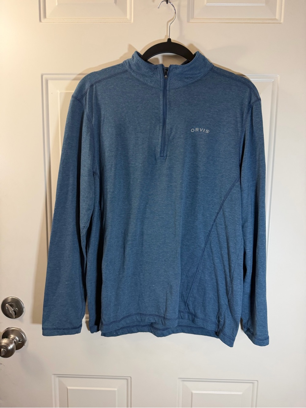 Orvis Quarter Zip Pullover Size Medium Blue Performance 0557